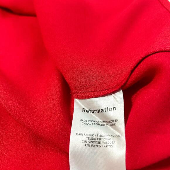 NWOT Reformation Baxley Red Midi Dress Flutter Sleeve Sweetheart Neck Size 2 - Picture 12 of 12